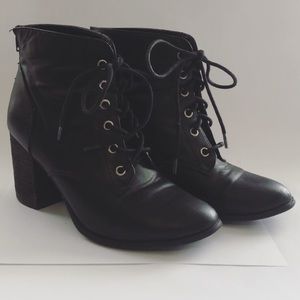 black heeled boots